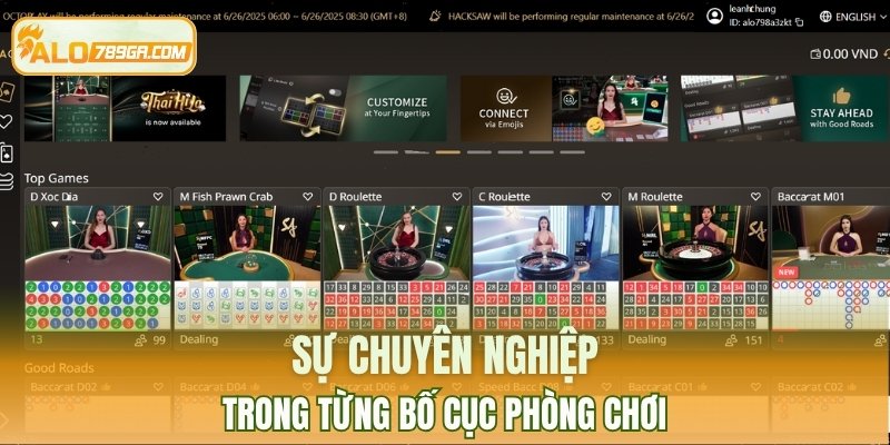 Sự chuyên nghiệp trong từng bố cục phòng chơi